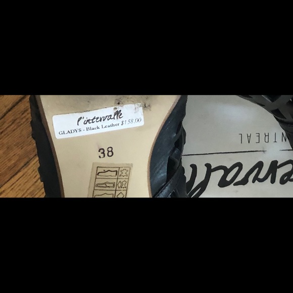 Intervalle Black Leather Sandals - Size 38 - Picture 5 of 5